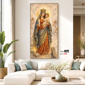 Đức mẹ Maria | Tranh hộp đèn cao cấp | Mã tranh 1080  | Tranh TÂM - Ảnh 5