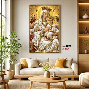 Đức mẹ Maria | Tranh hộp đèn cao cấp | Mã tranh 1081 | Tranh TÂM - Ảnh 3