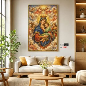 Đức mẹ Maria | Tranh hộp đèn cao cấp | Mã tranh 1082 | Tranh TÂM - Ảnh 3