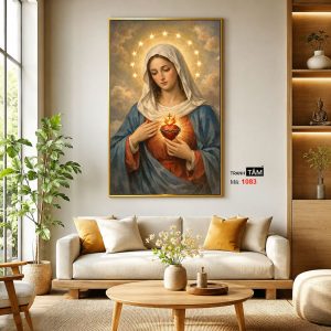 Đức mẹ Maria | Tranh hộp đèn cao cấp | Mã tranh 1083 | Tranh TÂM - Ảnh 3