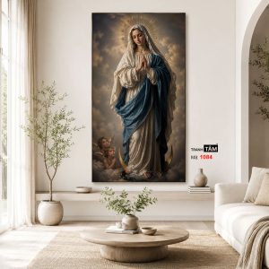 Đức mẹ Maria | Tranh hộp đèn cao cấp | Mã tranh 1084 | Tranh TÂM - Ảnh 4
