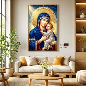 Đức mẹ Maria | Tranh hộp đèn cao cấp | Mã tranh 1085 | Tranh TÂM - Ảnh 3