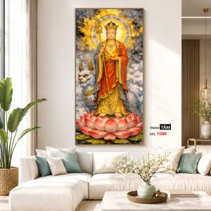 Địa Tạng Vương Bồ Tát | Tranh hộp đèn cao cấp | Mã tranh 1096 | Tranh TÂM - Ảnh 5