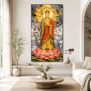 Địa Tạng Vương Bồ Tát | Tranh hộp đèn cao cấp | Mã tranh 1096 | Tranh TÂM - Ảnh 4