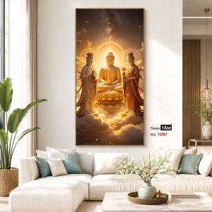 Tây Phương Tam Thánh | Tranh hộp đèn cao cấp | Mã tranh 1097 | Tranh TÂM - Ảnh 5