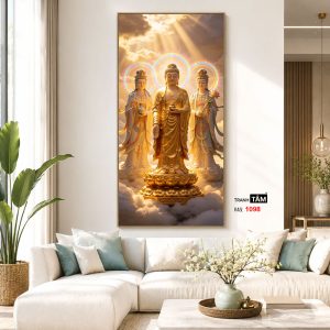 Tây Phương Tam Thánh | Tranh hộp đèn cao cấp | Mã tranh 1098 | Tranh TÂM - Ảnh 5