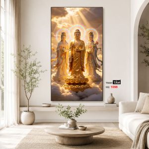 Tây Phương Tam Thánh | Tranh hộp đèn cao cấp | Mã tranh 1098 | Tranh TÂM - Ảnh 4