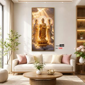 Tây Phương Tam Thánh | Tranh hộp đèn cao cấp | Mã tranh 1098 | Tranh TÂM - Ảnh 3