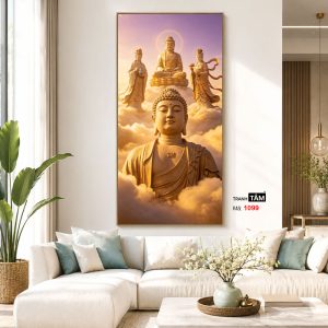 Tây Phương Tam Thánh | Tranh hộp đèn cao cấp | Mã tranh 1099 | Tranh TÂM - Ảnh 5