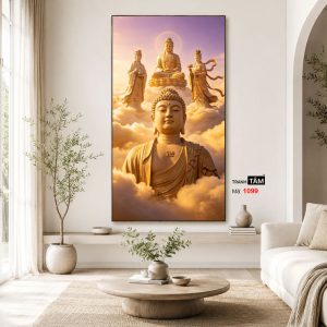 Tây Phương Tam Thánh | Tranh hộp đèn cao cấp | Mã tranh 1099 | Tranh TÂM - Ảnh 4