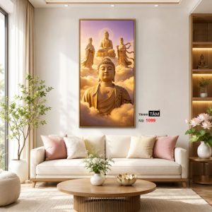 Tây Phương Tam Thánh | Tranh hộp đèn cao cấp | Mã tranh 1099 | Tranh TÂM - Ảnh 3