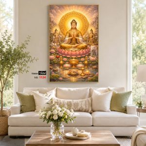 Đại Nhật Như Lai (Tỳ Lô Giá Na Phật) | Tranh hộp đèn cao cấp | Mã tranh 1124 | Tranh TÂM - Ảnh 4