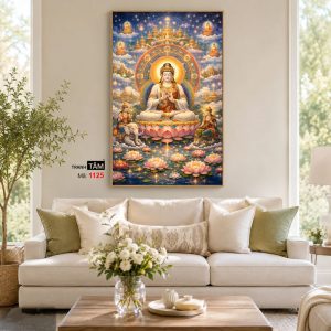 Đại Nhật Như Lai (Tỳ Lô Giá Na Phật) | Tranh hộp đèn cao cấp | Mã tranh 1125 | Tranh TÂM - Ảnh 4