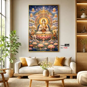 Đại Nhật Như Lai (Tỳ Lô Giá Na Phật) | Tranh hộp đèn cao cấp | Mã tranh 1125 | Tranh TÂM - Ảnh 3
