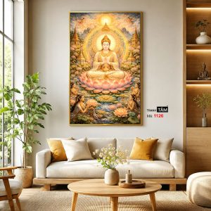 Đại Nhật Như Lai (Tỳ Lô Giá Na Phật) | Tranh hộp đèn cao cấp | Mã tranh 1126 | Tranh TÂM - Ảnh 3