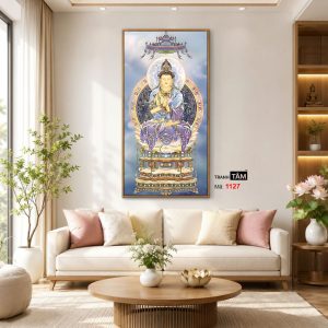 Đại Nhật Như Lai (Tỳ Lô Giá Na Phật) | Tranh hộp đèn cao cấp | Mã tranh 1127 | Tranh TÂM - Ảnh 3