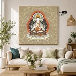 Đại Nhật Như Lai (Tỳ Lô Giá Na Phật) | Tranh hộp đèn cao cấp | Mã tranh 1128 | Tranh TÂM - Ảnh 3