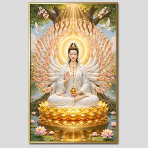 Quán Thế Âm Bồ Tát (thiên thủ, thiên nhãn) | Tranh hộp đèn cao cấp | Mã tranh 1131  | Tranh TÂM