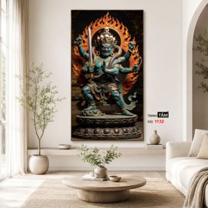 Bất Động Minh Vương | Tranh hộp đèn cao cấp | Mã tranh 1132 | Tranh TÂM - Ảnh 4