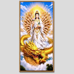 Quán Thế Âm Bồ Tát (thiên thủ, thiên nhãn) | Tranh hộp đèn cao cấp | Mã tranh 1133 | Tranh TÂM