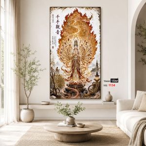 Quán Thế Âm Bồ Tát (thiên thủ, thiên nhãn) | Tranh hộp đèn cao cấp | Mã tranh 1134 | Tranh TÂM - Ảnh 4