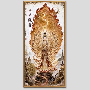 Quán Thế Âm Bồ Tát (thiên thủ, thiên nhãn) | Tranh hộp đèn cao cấp | Mã tranh 1134 | Tranh TÂM