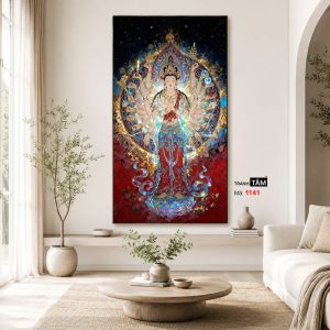 Chuẩn Đề Bồ Tát | Tranh hộp đèn cao cấp | Mã tranh 1141 | [tranhtam.com] - Ảnh 4