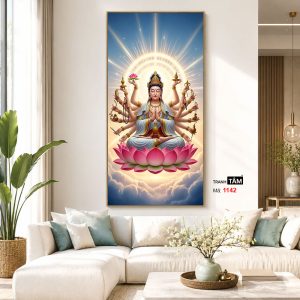 Chuẩn Đề Bồ Tát | Tranh hộp đèn cao cấp | Mã tranh 1142 | [tranhtam.com] - Ảnh 5