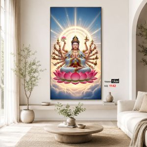 Chuẩn Đề Bồ Tát | Tranh hộp đèn cao cấp | Mã tranh 1142 | [tranhtam.com] - Ảnh 4