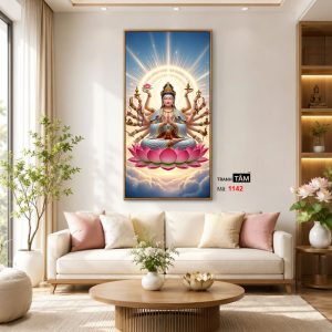 Chuẩn Đề Bồ Tát | Tranh hộp đèn cao cấp | Mã tranh 1142 | [tranhtam.com] - Ảnh 3