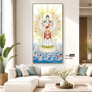 Quán Thế Âm Bồ Tát (thiên thủ, thiên nhãn) | Tranh hộp đèn cao cấp | Mã tranh 1143 | Tranh TÂM - Ảnh 5
