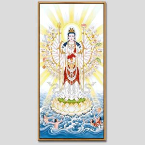 Quán Thế Âm Bồ Tát (thiên thủ, thiên nhãn) | Tranh hộp đèn cao cấp | Mã tranh 1143 | Tranh TÂM