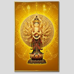 Quán Thế Âm Bồ Tát (thiên thủ, thiên nhãn) | Tranh hộp đèn cao cấp | Mã tranh 1144 | Tranh TÂM