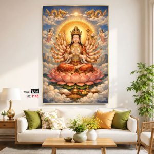 Alternative view of Chuẩn Đề Bồ Tát | Tranh hộp đèn cao cấp | Mã tranh 1145 | [tranhtam.com]