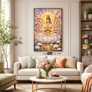 Chuẩn Đề Bồ Tát | Tranh hộp đèn cao cấp | Mã tranh 1148 | [tranhtam.com] - Ảnh 5