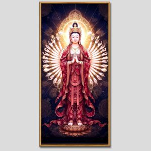 Quán Thế Âm Bồ Tát (thiên thủ, thiên nhãn) | Tranh hộp đèn cao cấp | Mã tranh 1152 | Tranh TÂM