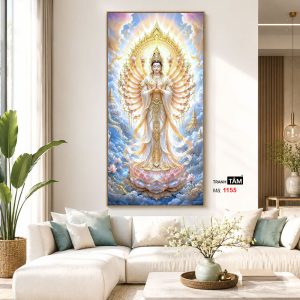 Quán Thế Âm Bồ Tát (thiên thủ, thiên nhãn) | Tranh hộp đèn cao cấp | Mã tranh 1155 | Tranh TÂM - Ảnh 5