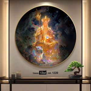 Địa Tạng Vương Bồ Tát | Tranh hộp đèn cao cấp | Mã tranh 1220 | Tranh TÂM - Ảnh 4