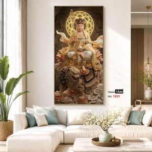 Địa Tạng Vương Bồ Tát | Tranh hộp đèn cao cấp | Mã tranh 1221 | Tranh TÂM - Ảnh 5