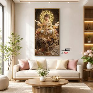 Địa Tạng Vương Bồ Tát | Tranh hộp đèn cao cấp | Mã tranh 1221 | Tranh TÂM - Ảnh 3