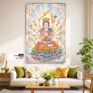 Alternative view of Chuẩn Đề Bồ Tát | Tranh hộp đèn cao cấp | Mã tranh 1227 | [tranhtam.com]