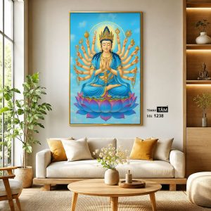 Chuẩn Đề Bồ Tát | Tranh hộp đèn cao cấp | Mã tranh 1238 | [tranhtam.com] - Ảnh 3