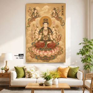 Alternative view of Chuẩn Đề Bồ Tát | Tranh hộp đèn cao cấp | Mã tranh 1240 | [tranhtam.com]