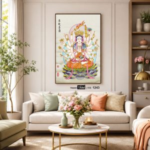 Chuẩn Đề Bồ Tát | Tranh hộp đèn cao cấp | Mã tranh 1243 | [tranhtam.com] - Ảnh 5