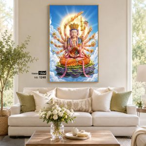 Chuẩn Đề Bồ Tát | Tranh hộp đèn cao cấp | Mã tranh 1248 | [tranhtam.com] - Ảnh 4