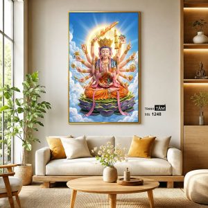 Chuẩn Đề Bồ Tát | Tranh hộp đèn cao cấp | Mã tranh 1248 | [tranhtam.com] - Ảnh 3