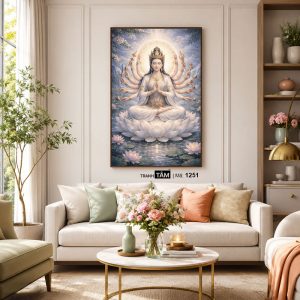 Chuẩn Đề Bồ Tát | Tranh hộp đèn cao cấp | Mã tranh 1251 | [tranhtam.com] - Ảnh 5