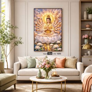 Chuẩn Đề Bồ Tát | Tranh hộp đèn cao cấp | Mã tranh 1253 | [tranhtam.com] - Ảnh 5