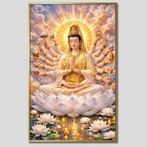 Chuẩn Đề Bồ Tát | Tranh hộp đèn cao cấp | Mã tranh 1253 | [tranhtam.com]