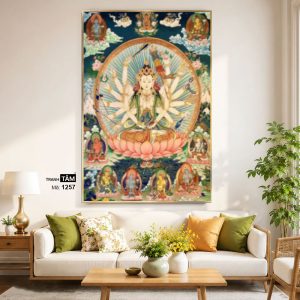 Alternative view of Chuẩn Đề Bồ Tát | Tranh hộp đèn cao cấp | Mã tranh 1257 | [tranhtam.com]